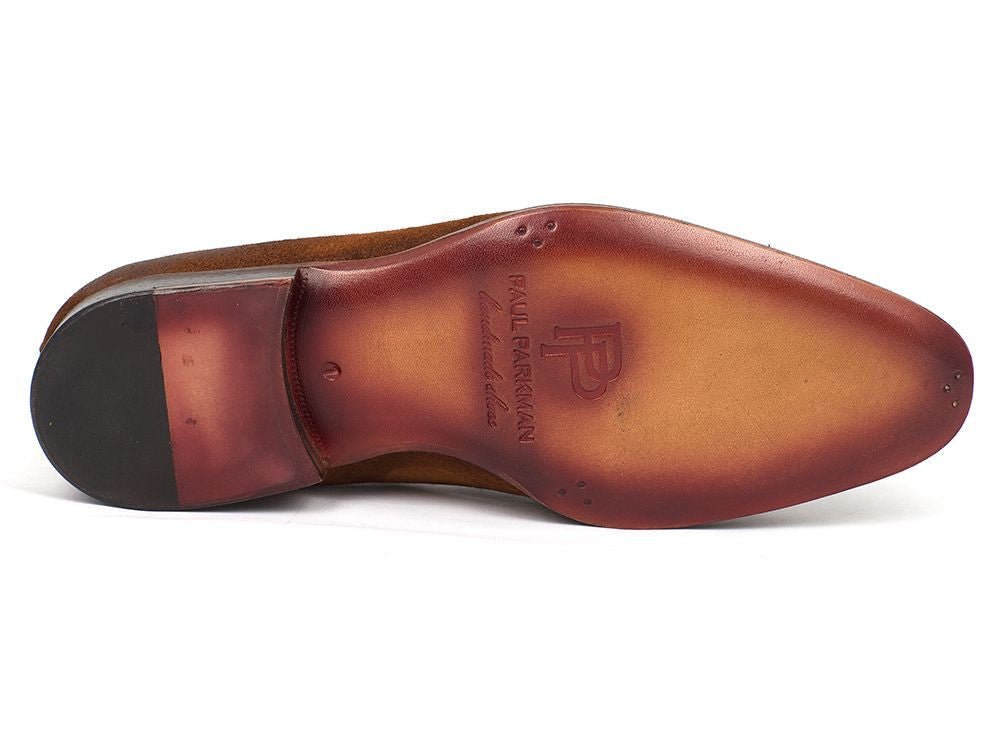 Paul Parkman Men's Suede Tassel Loafers in Antique Brown