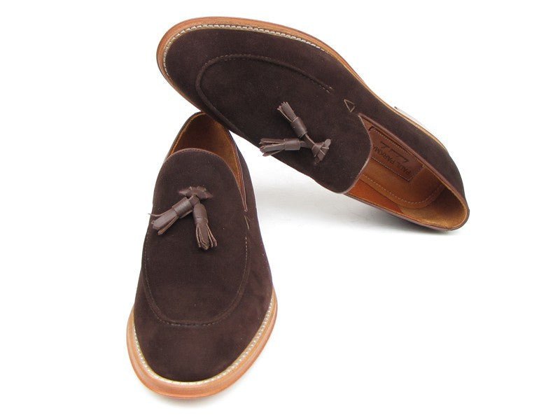 Paul Parkman Men's Suede Tassel Loafers in Brown