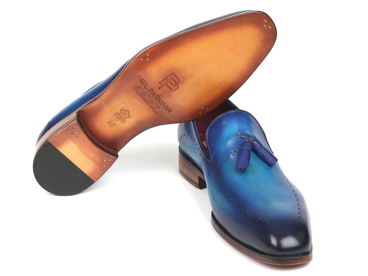 Paul Parkman Men's Tassel Loafer Blue (ID66T82 BLU)