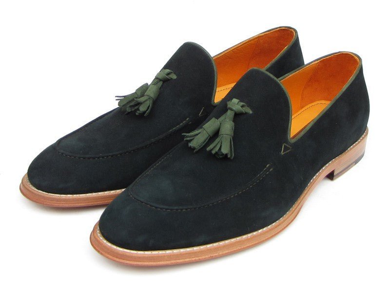 Paul Parkman Men's Tassel Loafer Green Suede Shoes (ID087 - GREEN)