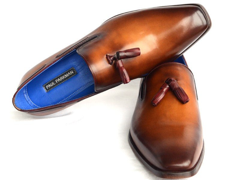 Paul Parkman Men's Tassel Loafer Walnut Leather Sole Leather Upper (ID5141 - WALNUT)