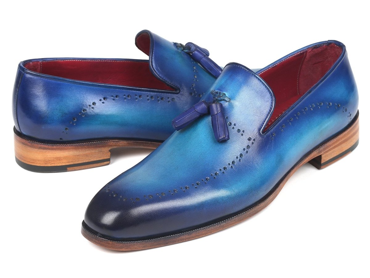 Paul Parkman Men's Tassel Loafers in Blue