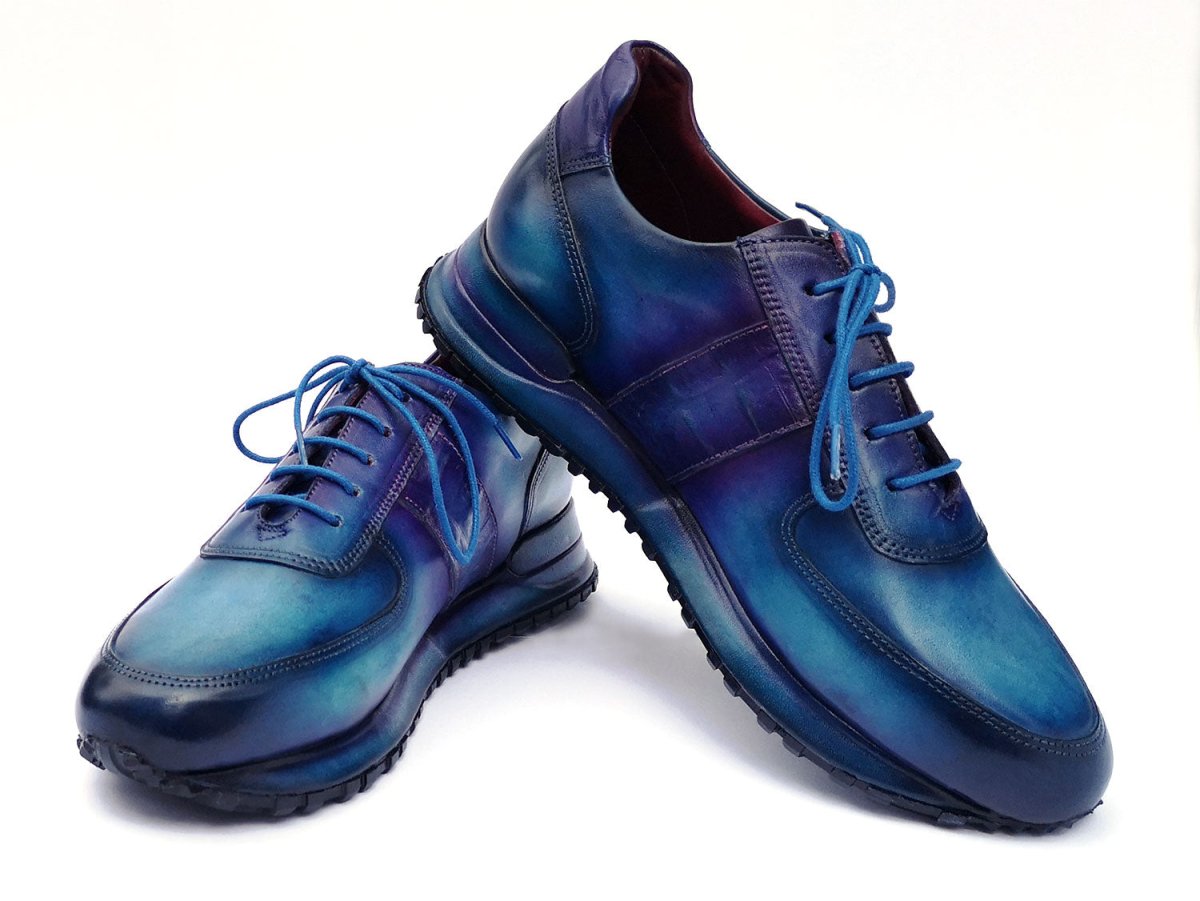 Paul Parkman Men's Turquoise and Purple Patina Sneakers