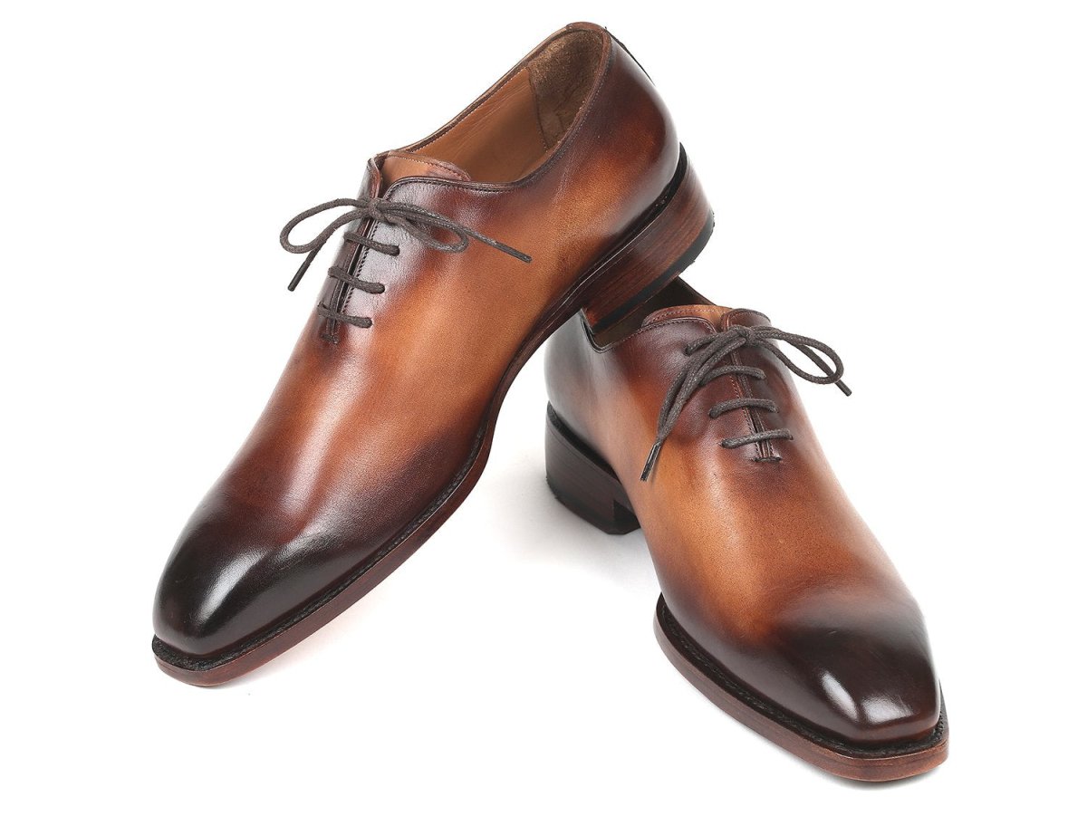 Paul Parkman Men's Wholecut Leather Oxfords in Brown