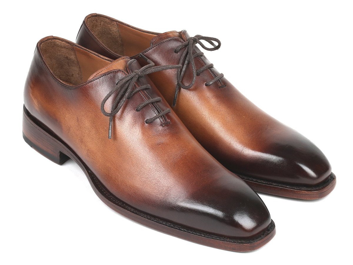 Paul Parkman Men's Wholecut Leather Oxfords in Brown