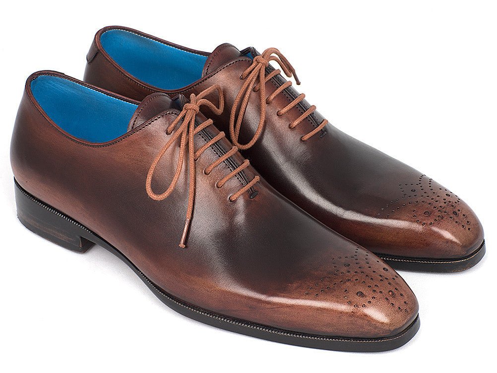 Paul Parkman Men's Wholecut Oxfords in Camel and Brown