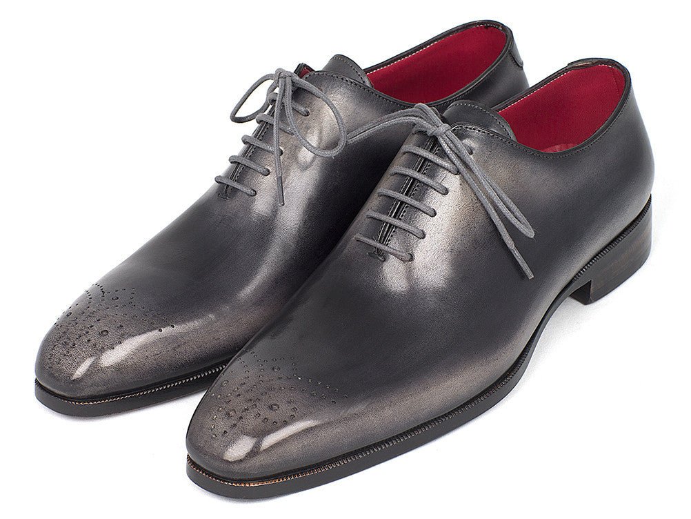 Paul Parkman Men's Wholecut Oxfords in Gray and Black