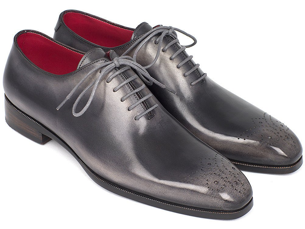 Paul Parkman Men's Wholecut Oxfords in Gray and Black