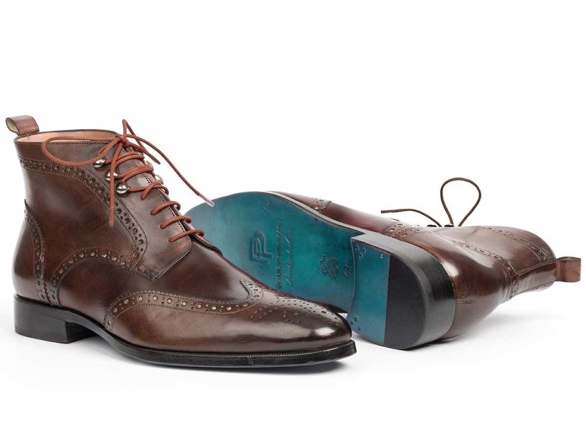 Paul Parkman Men's Wingtip Ankle Boots in Brown