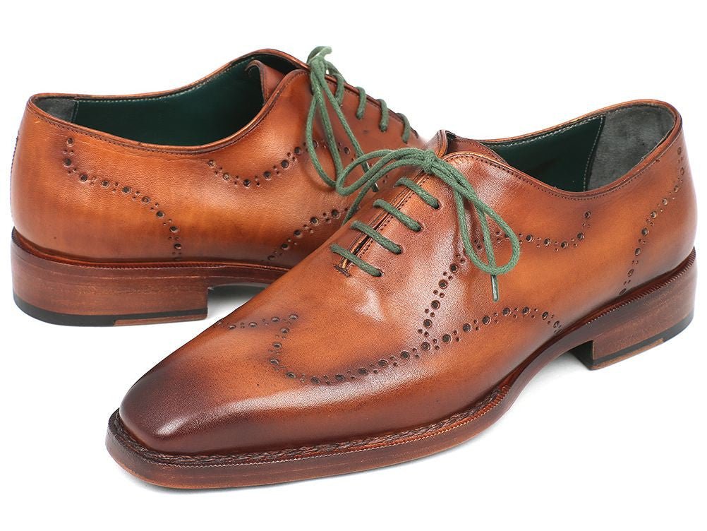 Paul Parkman Men's Wingtip Oxford Goodyear Welted Camel Brown (ID87CML66)
