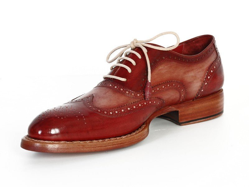 Paul Parkman Men's Wingtip Oxfords in Bordeaux and Camel