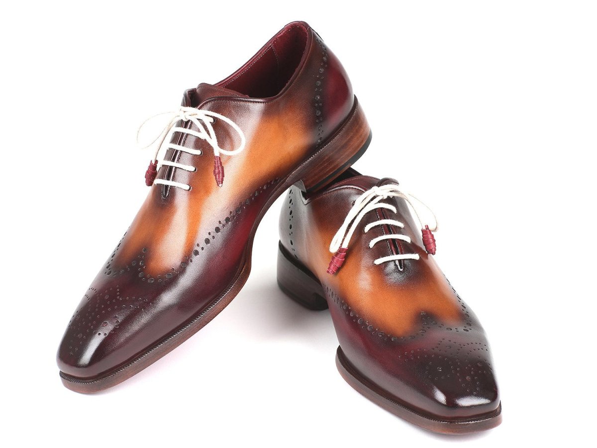 Paul Parkman Men's Wingtip Oxfords in Bordeaux and Camel