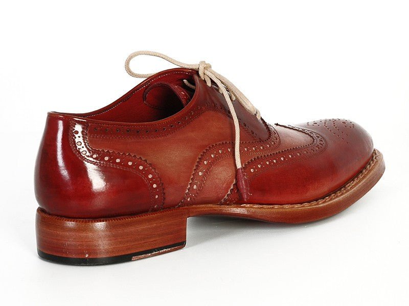 Paul Parkman Men's Wingtip Oxfords in Bordeaux and Camel