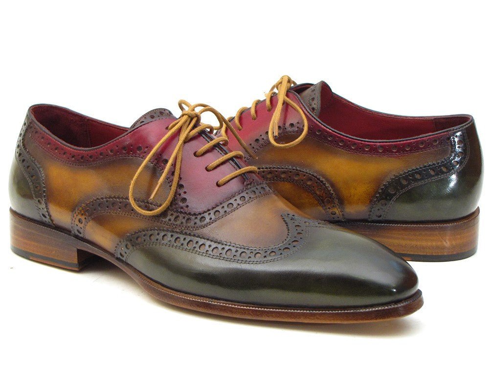 Paul Parkman Men's Wingtip Oxfords in Green, Camel and Bordeaux