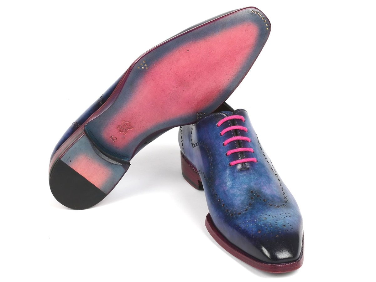 Paul Parkman Men's Wingtip Oxfords Parliament Blue (ID741 PAR)