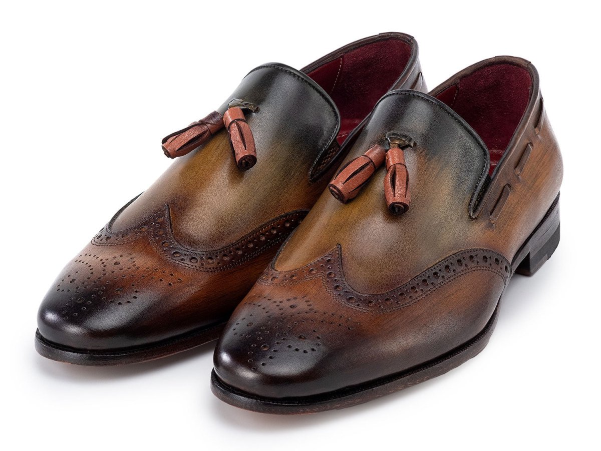 Paul Parkman Men's Wingtip Tassel Loafers Green (IDWL34 - GRN)