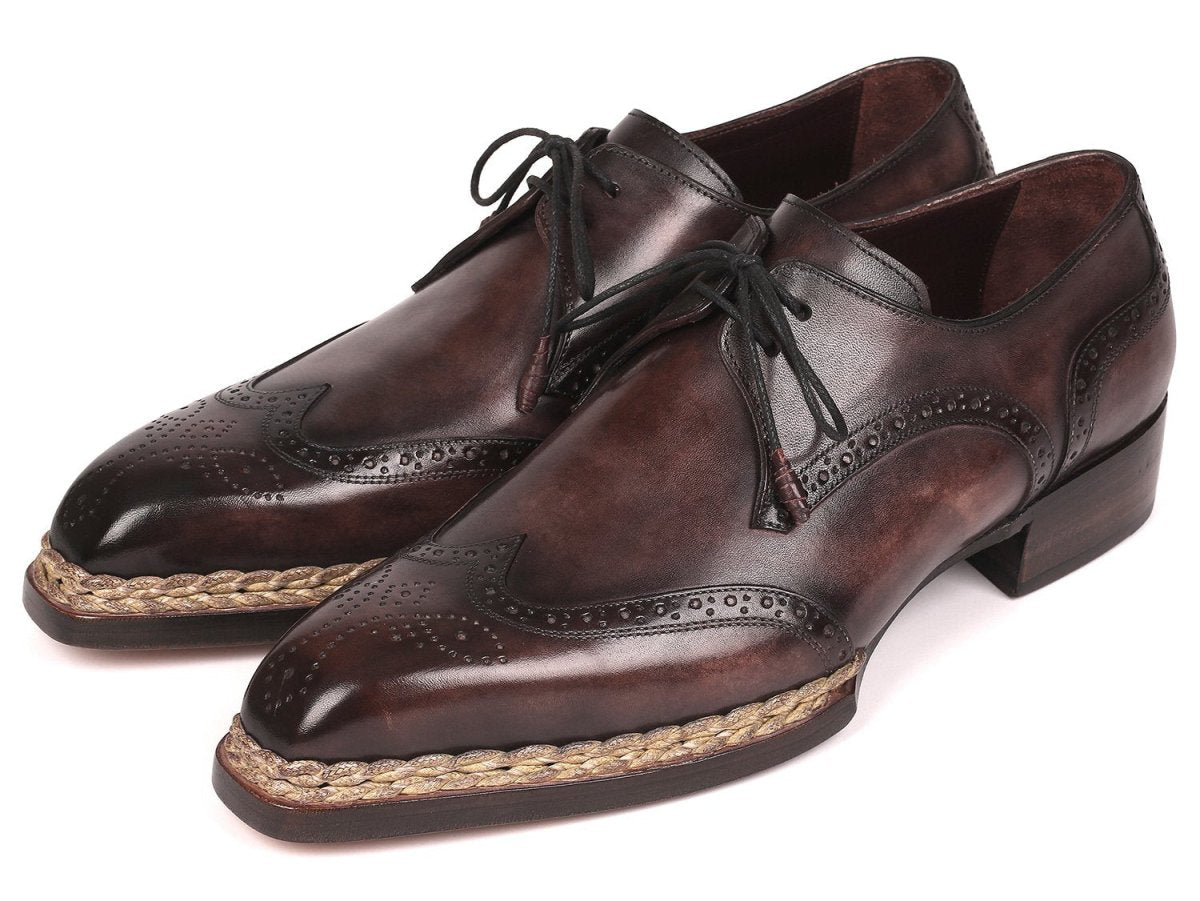 Paul Parkman Norwegian Welted Wingtip Derby Shoes in Bronze