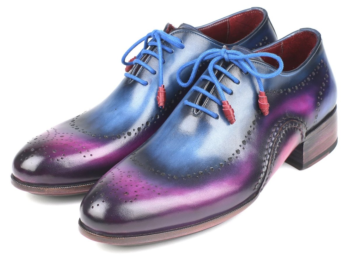 Paul Parkman Opanka Construction Blue and Purple Oxfords (ID726 - BLU - R)