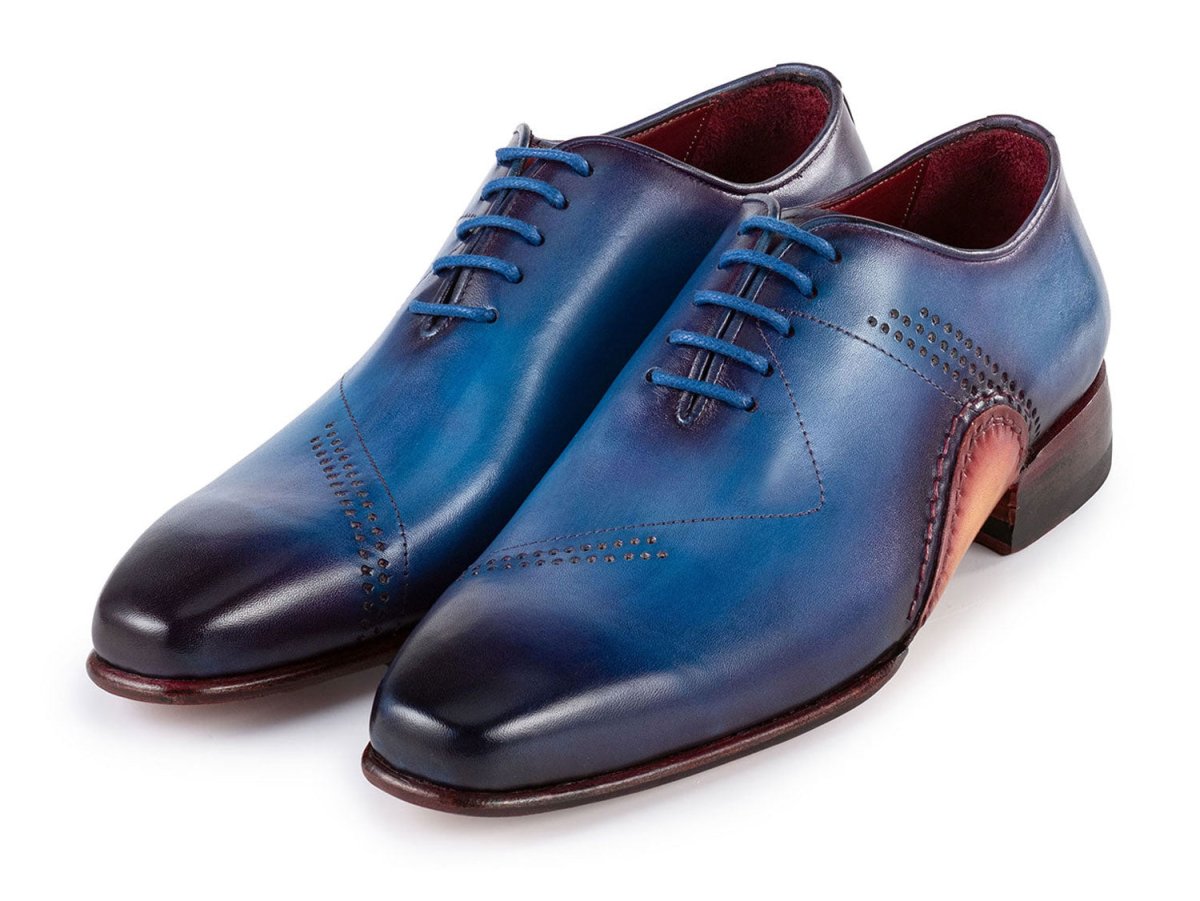 Paul Parkman Opanka Construction Blue Hand Painted Oxfords (IDOPK66BL)