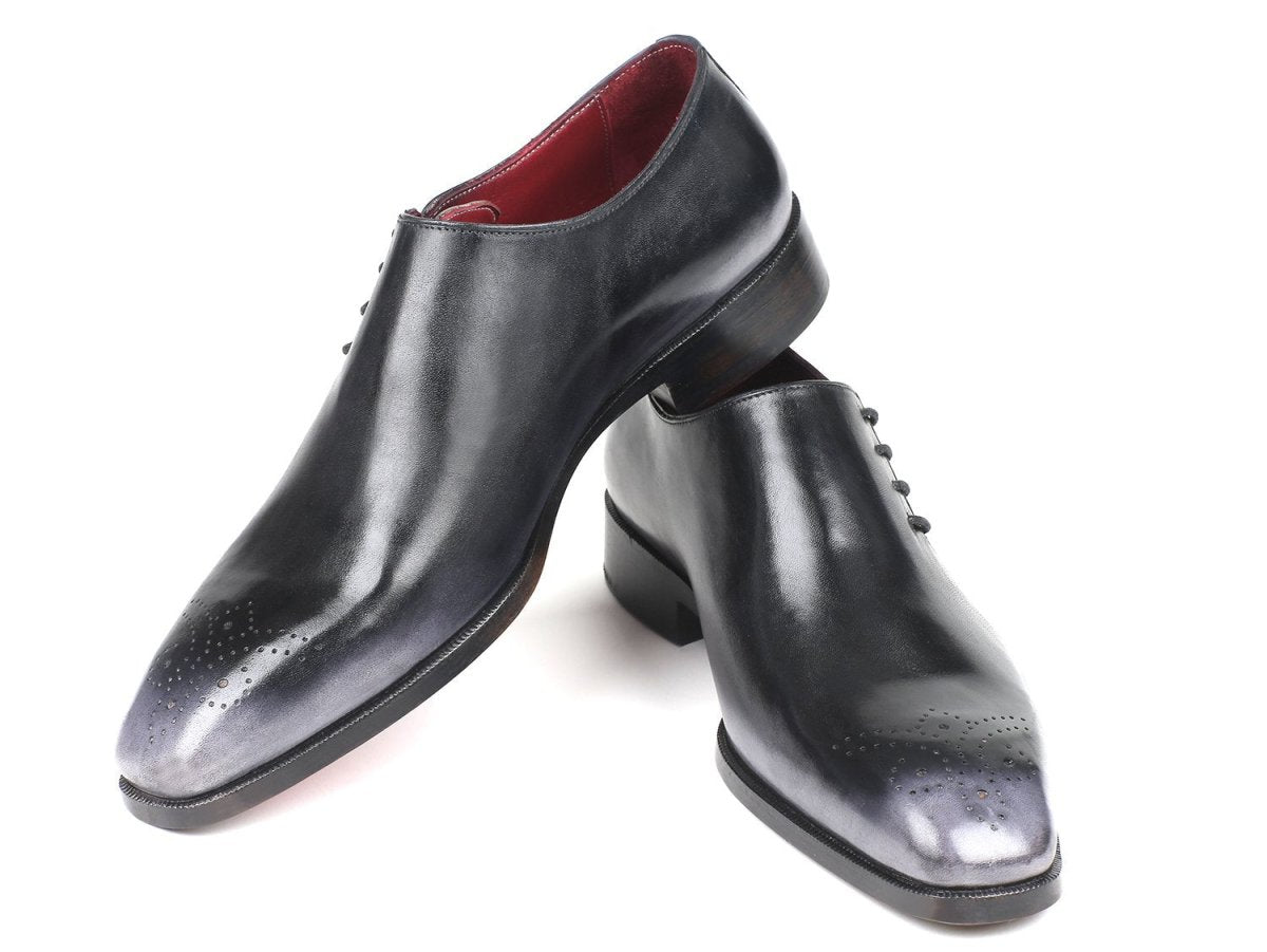 Paul Parkman Side Lace Oxfords Gray Burnished (ID857F25)