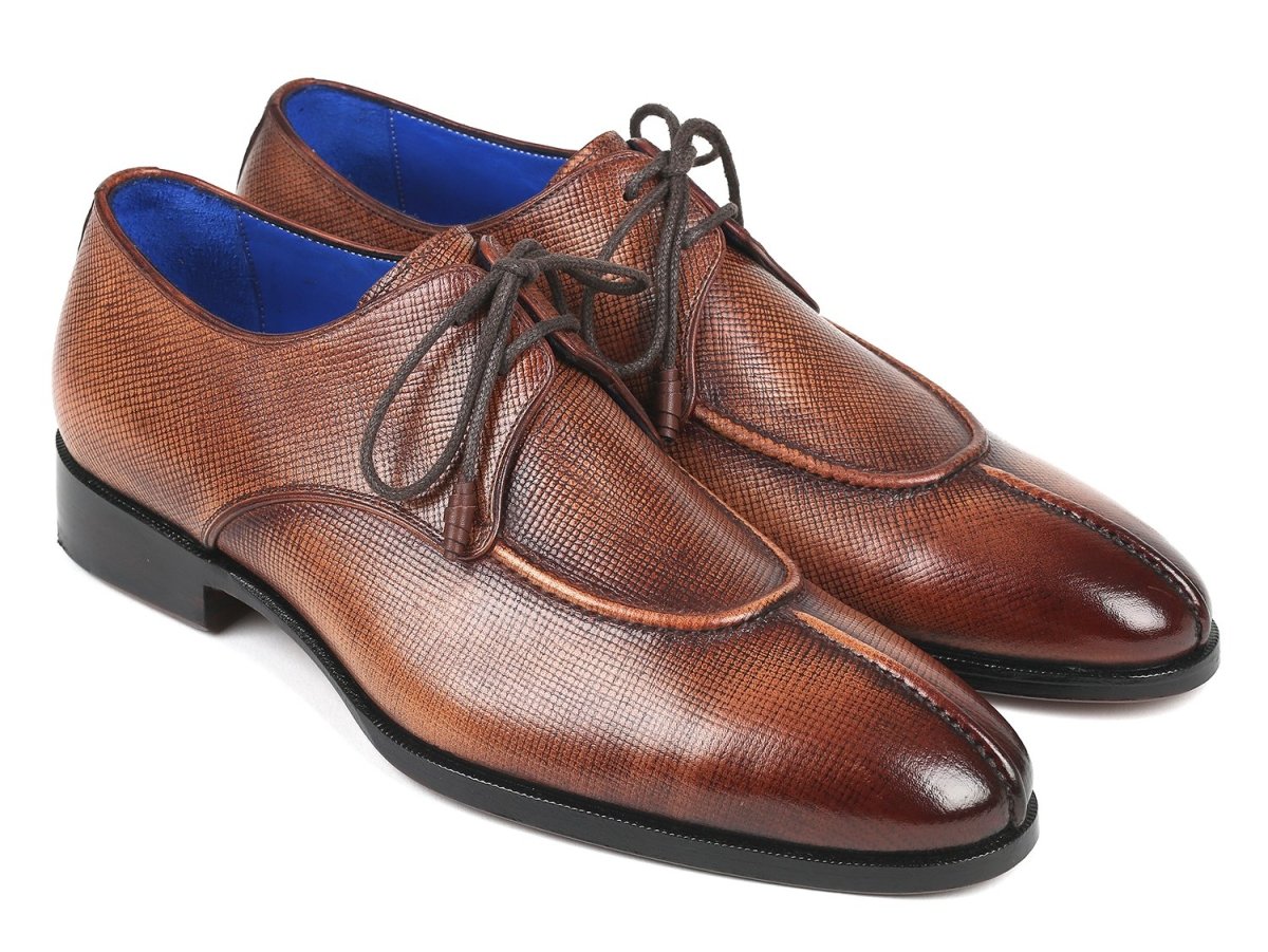 Paul Parkman Split Toe Men's Brown Derby Shoes (ID8871BRW)