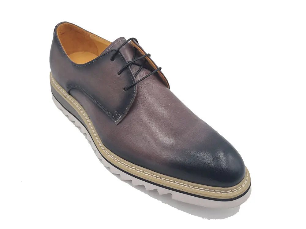 Carrucci Shoes Plain Toe Blucher Oxford Calfskin Leather Ks55204