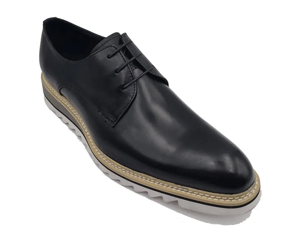 Carrucci Shoes Plain Toe Blucher Oxford Calfskin Leather Ks55204