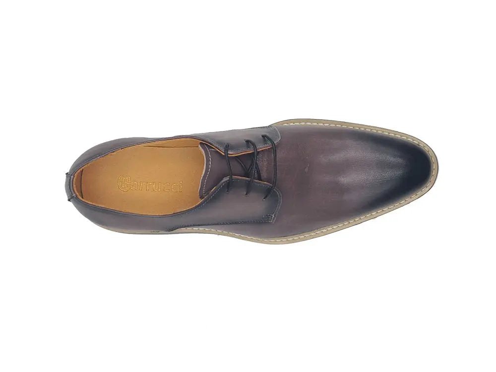 Carrucci Shoes Plain Toe Blucher Oxford Calfskin Leather Ks55204