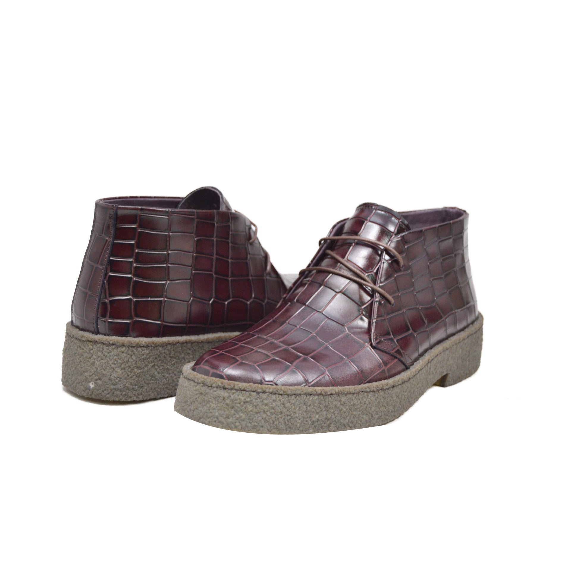 British Walkers Playboy Original Men's High Top Croc Leather Shoes with Gummy Soles view 1