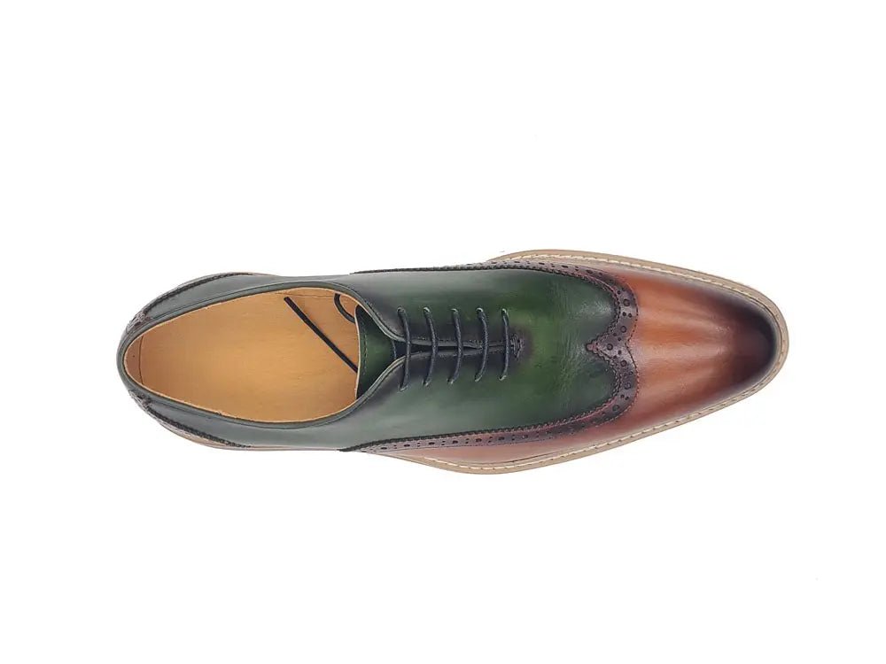 Carrucci Shoes Premium Patina Finish Two Tone Oxford Wingtip Ks55216t