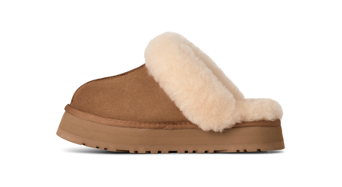 UGG Disquette Womens Platform Slippers — Chestnut Suede