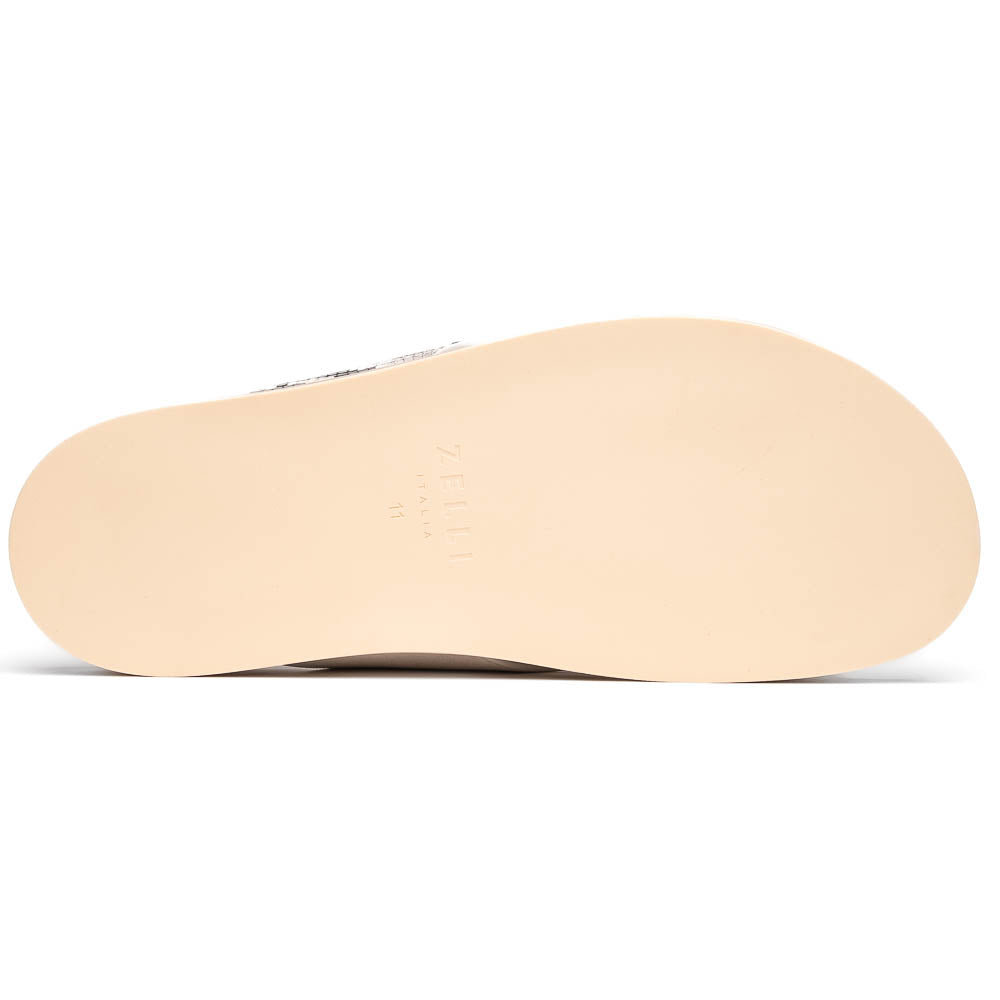Zelli Italia 06-105-TPE RENA Italian Goatskin Suede Python Embossed Slide Taupe Detail View
