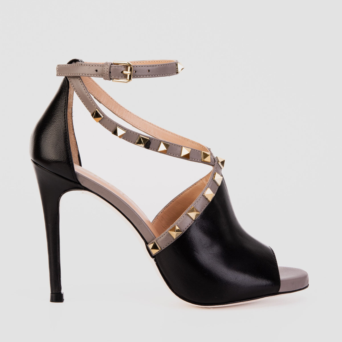 Vinci Leather The Ribnica Black Leather Ankle Strap Women Sandal – product view 1