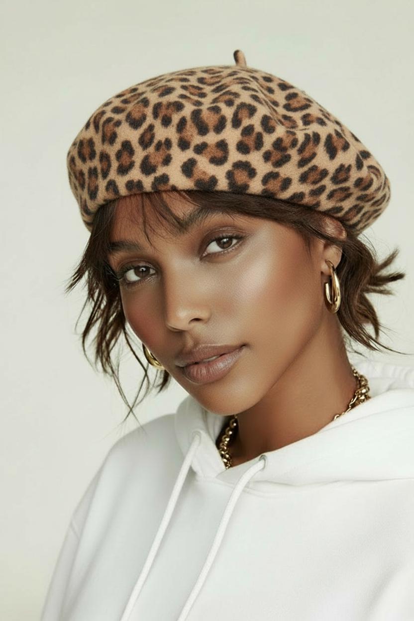 FRENCH LEOPARD BERET