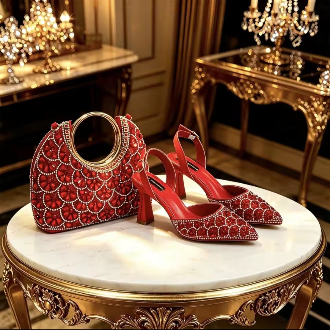 Latest Italian Ladies Shoes and Bag Set EDS42 – product view 2