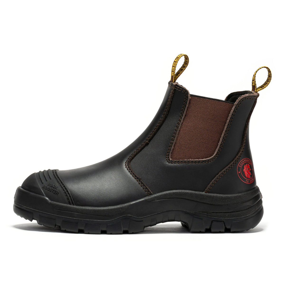 ROCKROOSTER Bakken Dark Brown 6 inch Pull on Leather Work Boots AK229 – product view 6