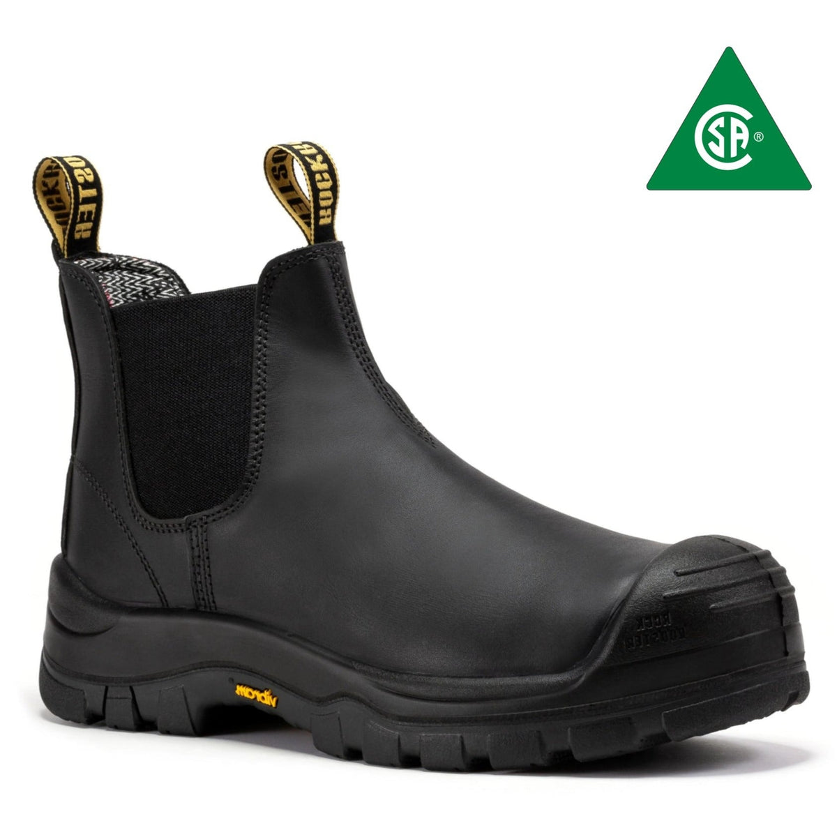 ROCKROOSTER Beaufort Men's Black 6 inch Composite Toe Pull-on Leather Work Boots VAK630 – product view 1