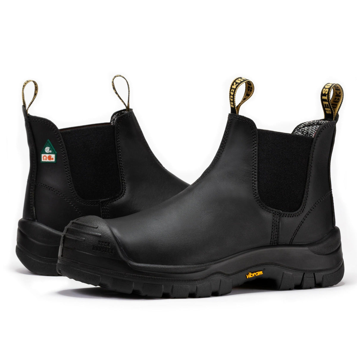 ROCKROOSTER Beaufort Men's Black 6 inch Composite Toe Pull-on Leather Work Boots VAK630 – product view 6