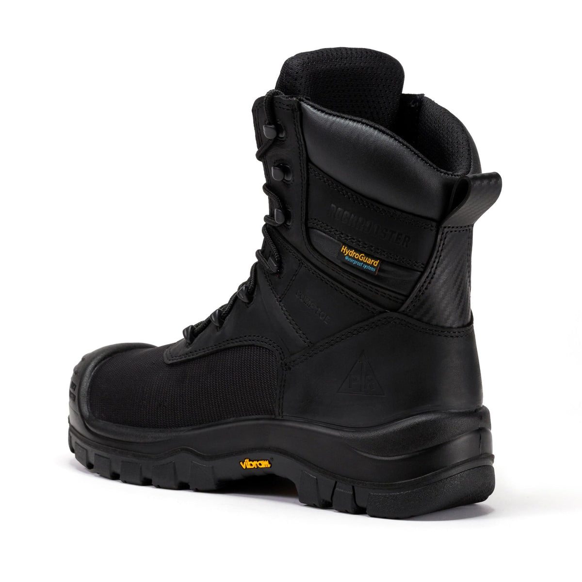 ROCKROOSTER Beaufort Men's Black 8 inch Waterproof Composite Toe Work Boots VAK830 – product view 2