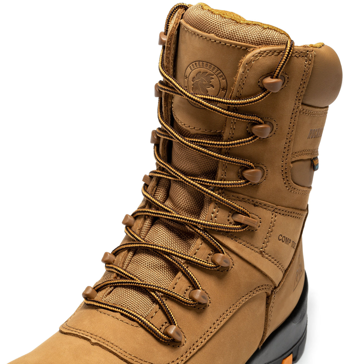 rockrooster Beaufort Men's Brown 8 inch Waterproof Composite Toe Work Boots AK831 – product view 6