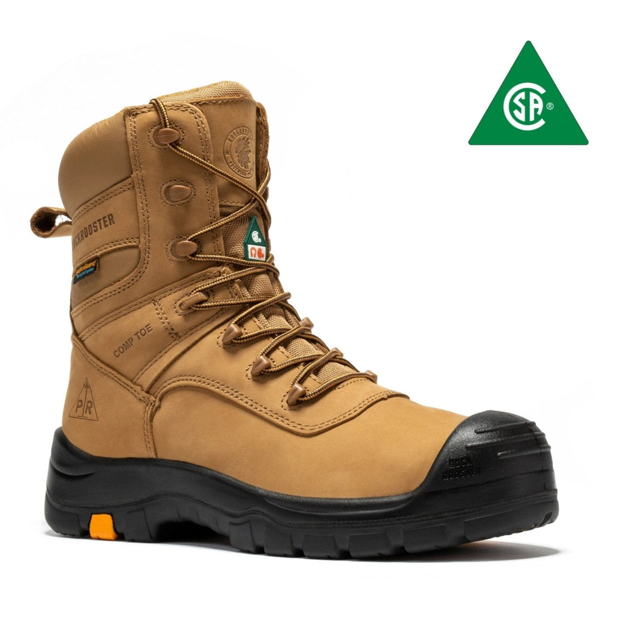 rockrooster Beaufort Men's Brown 8 inch Waterproof Composite Toe Work Boots AK831 – product view 1