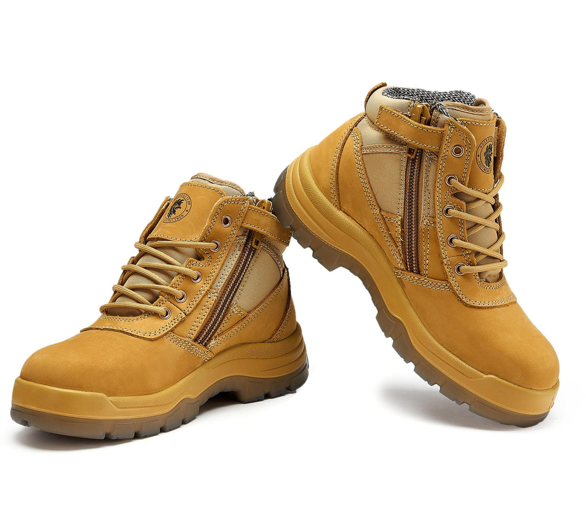 ROCKROOSTER Cortez Tan 6 Inch Zip-sided Steel toecap Leather Work Boots AK050 – side view
