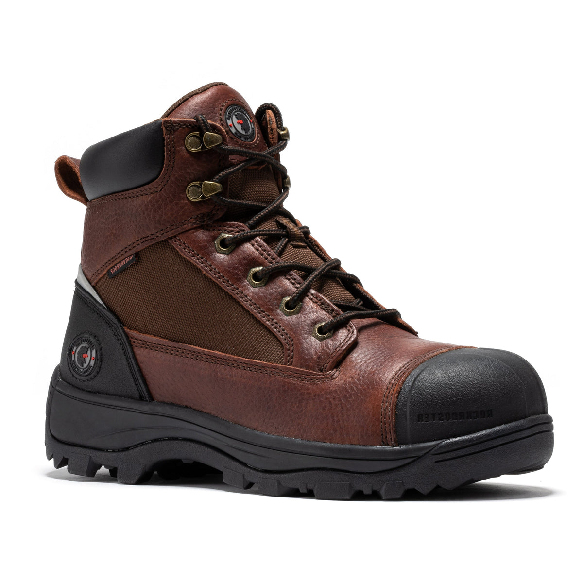 ROCKROOSTER Daviston 6 inch Brown Composite Toe Waterproof Work Boots AT872 – product view 1