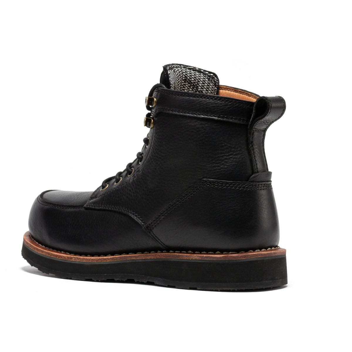ROCKROOSTER Edgewood Men's 6 Inch Black Steel Toe Wedge Work Boots SAP610BK – product view 2