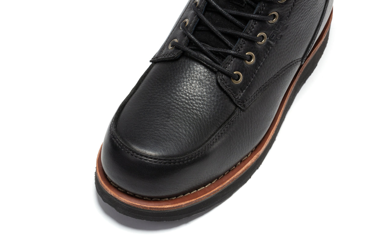 ROCKROOSTER Edgewood Men's 6 Inch Black Steel Toe Wedge Work Boots SAP610BK – product view 8
