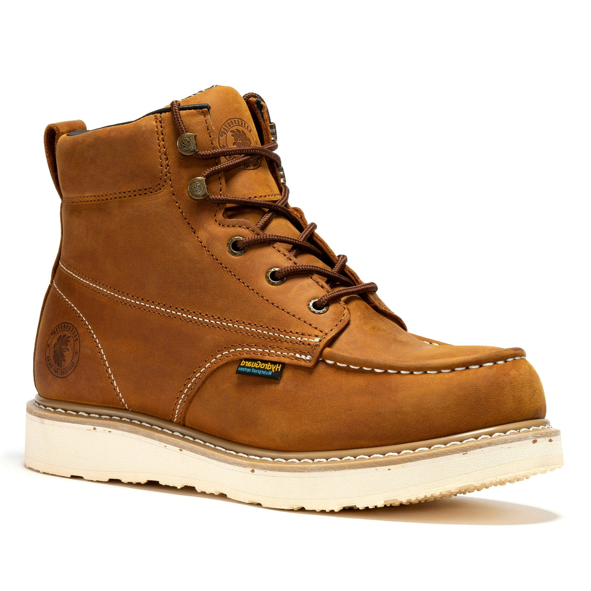 ROCKROOSTER Edgewood Men's 6 inch Brown steel toe waterproof wedge work boots SAP858 – product view 1