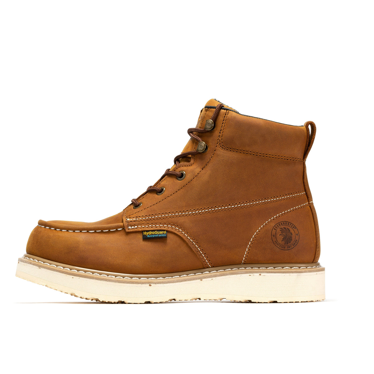 ROCKROOSTER Edgewood Men's 6 inch Brown steel toe waterproof wedge work boots SAP858 – product view 3
