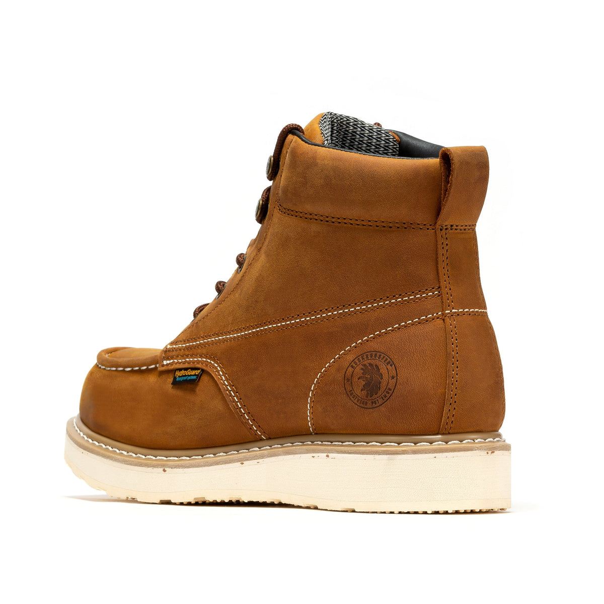 ROCKROOSTER Edgewood Men's 6 inch Brown steel toe waterproof wedge work boots SAP858 – product view 2