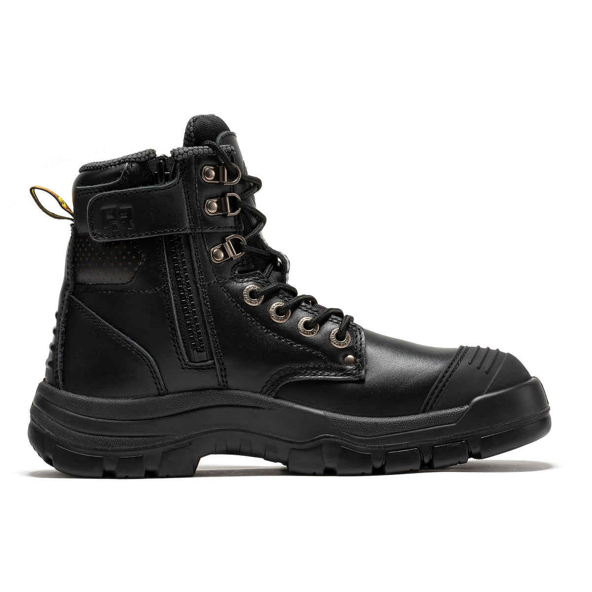 ROCKROOSTER Madison Tan 6 inch Zip-sided Steel Toe Leather Work Boots AK052 – side view