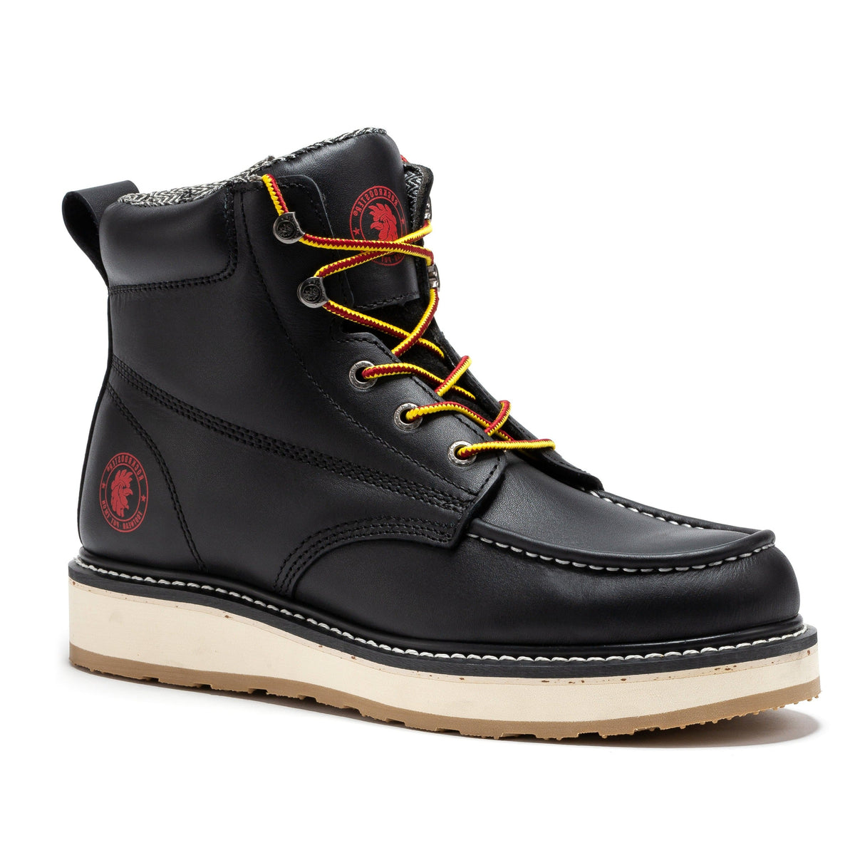 ROCKROOSTER Magnolia Men's 6 inch Black Soft Toe Zip Sided Wedge Work Boots SAP310 – side view